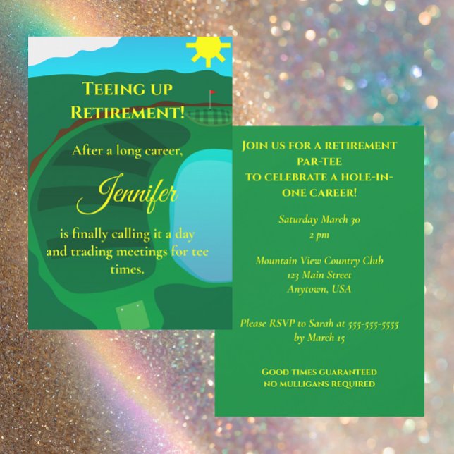 Convites Golf Retirement Party, Tee Time Retirement (Criador carregado)