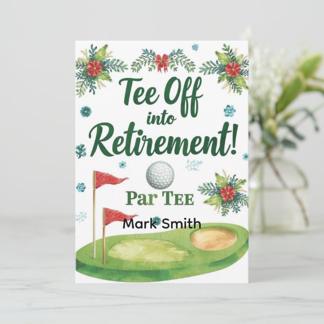 Convites GOLF RETIREMENT Tee off ParTee for golfer (Em pé/Frente)