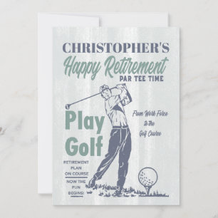 Convites Golf Retro Happy Retirement