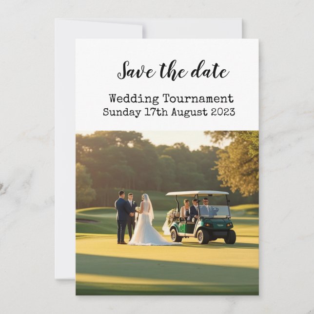 Convites Golf Salve a data Casamento Golf (Frente)
