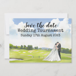 Convites Golf Salve a data Golf Wedding Watercolor Invita