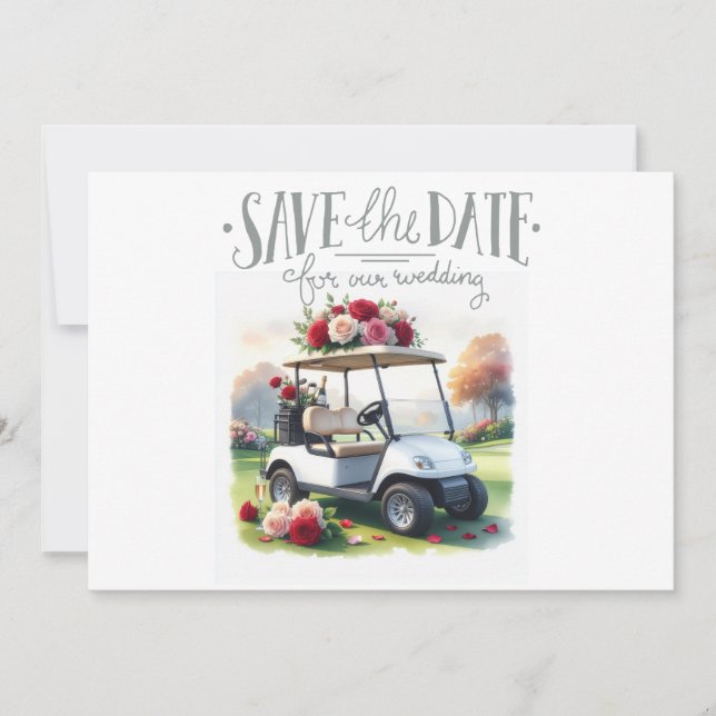 Convites Golf Salve a data para a festa de casamento  (Frente)