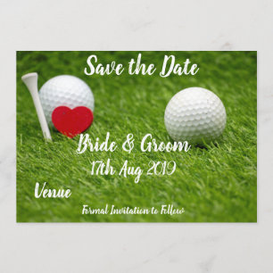 Convites Golf Salve a data para o casamento com amor e bola