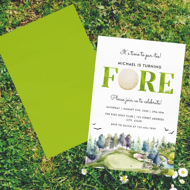Convites Golf se transformando na hora do Par-tee 4º aniver (Front and Back)