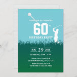 Convites Golf Swing 60ª Festa de aniversário<br><div class="desc">Golfe balançando 60 Convites de aniversário.</div>