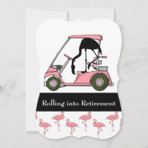 Golf Theme Retirement Party Golf Carrinho Flamingo