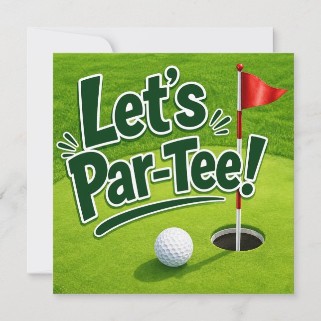 Convites Golf Vamos Fazer uma Festa Par-Tee no Green de Tre (Frente)