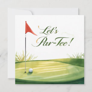 Convites Golf Vamos Par-Tee com campo de golfe