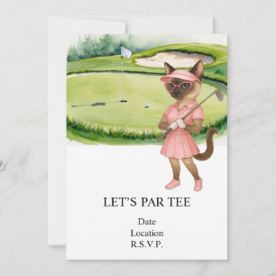 Convites Golf Vamos Par tee para amantes de gatos mulher go