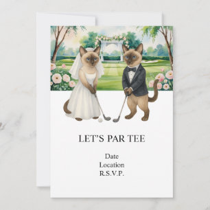 Convites Golf Vamos Par Teia para amantes de gatos WEDDING