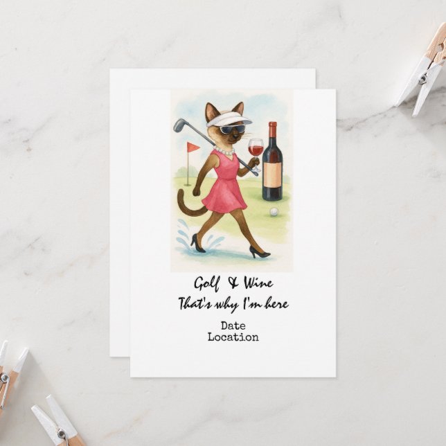 Convites Golf Wine Tasting Event Invitation  (Frente/Verso In Situ)