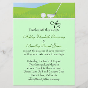 Convites Golfball que Golfing o casamento verde do