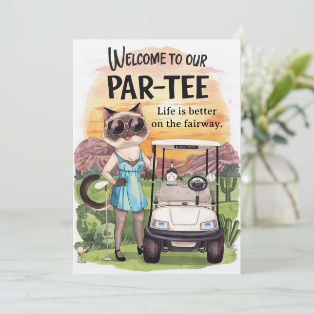 Convites Golfe Bem-vindo à casa do golfista  PARA coquetel  (Em pé/Frente)