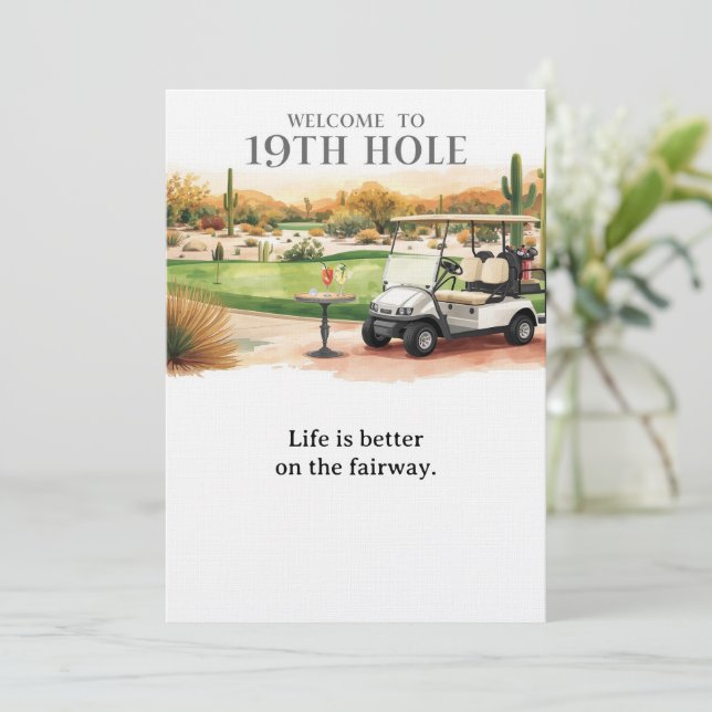 Convites Golfe Bem-vindo à casa do golfista  PARA coquetel  (Em pé/Frente)