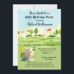 Convites Golfe de Fotografia Festa de aniversário Masculina<br><div class="desc">Este festivo e colorido 60º Convite de aniversário tem um tema Golfe e é perfeito para um Golfe. Ele apresenta um carrinho de golfe com Golf Clubs em um Curso de Golfe, muito para personalizar para se adequar ao seu evento, assim como a uma foto. Nós temos todos os ingredientes...</div>