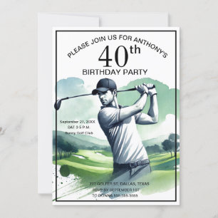 Convites Golfe do Partido aniversário de 40 anos