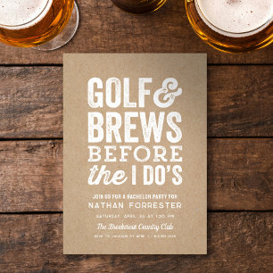 Convites Golfe e cervejas antes da despedida de solteiro do