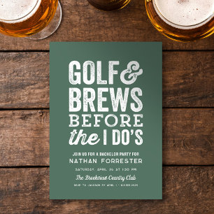 Convites Golfe e cervejas antes da festa de despedida de so