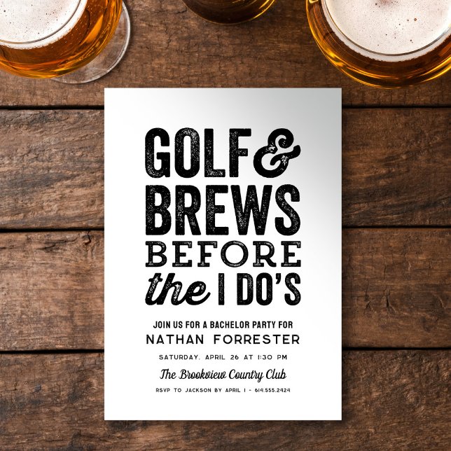 Convites Golfe e cervejas antes da simples festa de solteir (Criador carregado)