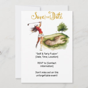 Convites Golfe é golfista em verde