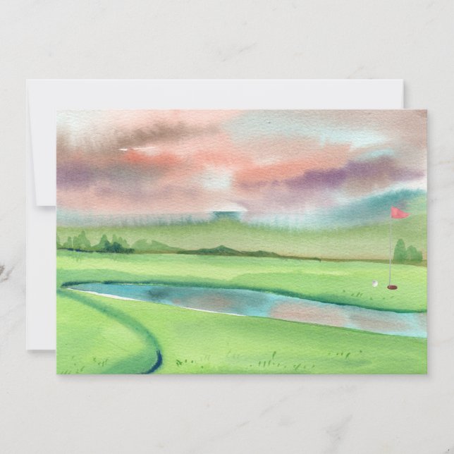 Convites Golfe em Aquarela (Frente)