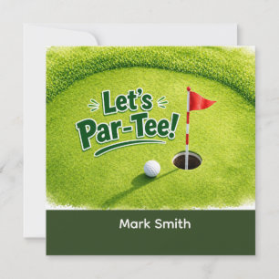 Convites Golfe Festa do Green de Treino Par-Tee