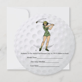 Convites Golfe - Mulher Convidada Golfer