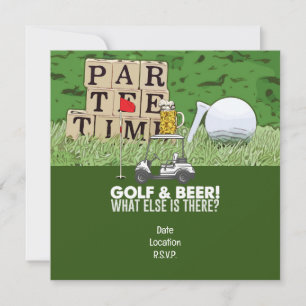 Convites Golfe Party Golf and Beer Engraçado dizendo golfe