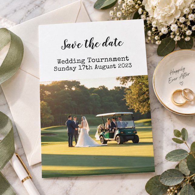 Convites Golfe Salve a data Casamento de Golfe  (Criador carregado)