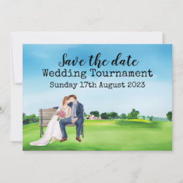 Convites Golfe Salve a data Casamento de Golfe Aquarela