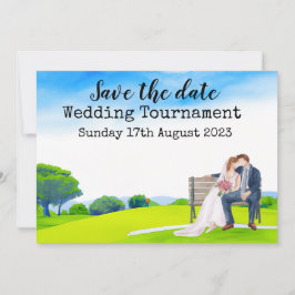 Convites Golfe Salve a data Casamento de Golfe Aquarela