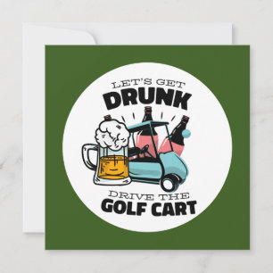 Convites Golfe Vamos começar com carrinho de golfe
