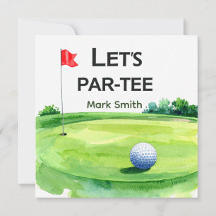 Convites Golfe Vamos Festa do Green de Putting Par-Tee