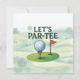 Convites Golfe Vamos Festa Par-Tee Tema de Golfe