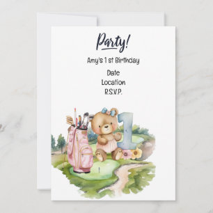 Convites Golfer Baby primeiro aniversario Salve a Data