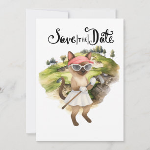 Convites Golfer Cat Noiva Festa de solteira Mulher Golfer