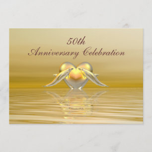 Convites Golfinhos e Coração de Aniversário de Ouro