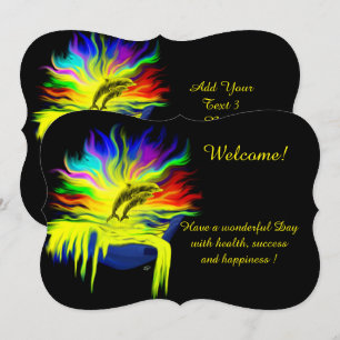 Convites Golfinhos no Sol, adicione seu texto