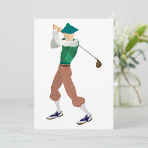 Convites Golfista Bem Vestido