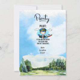 Convites Golfista na indústria da aviação piloto na bola de