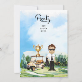 Convites Golfista na indústria da aviação piloto na bola de