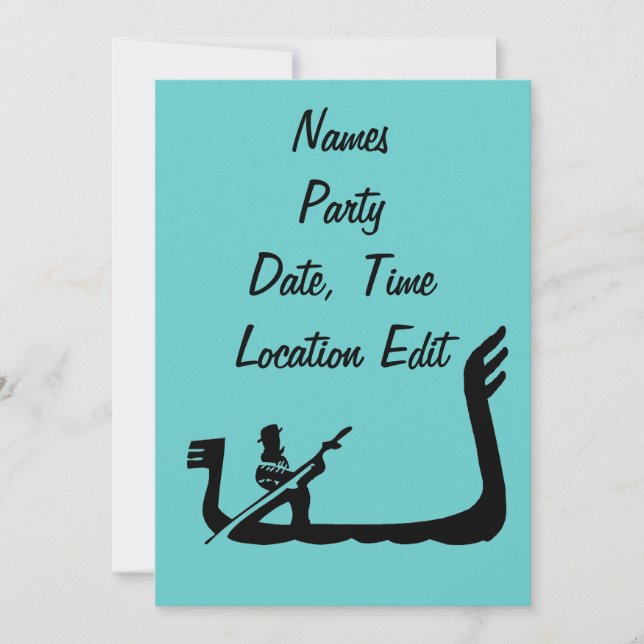 Convites Gondola Venice Itália Frame (Frente)