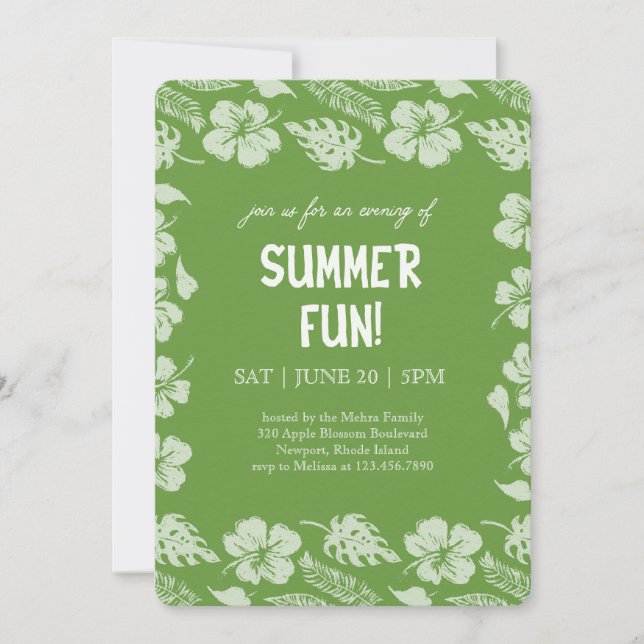 Convites Good Vibes & Sunshine Summer Party (Frente)