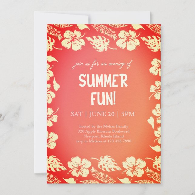 Convites Good Vibes & Sunshine Summer Party (Frente)