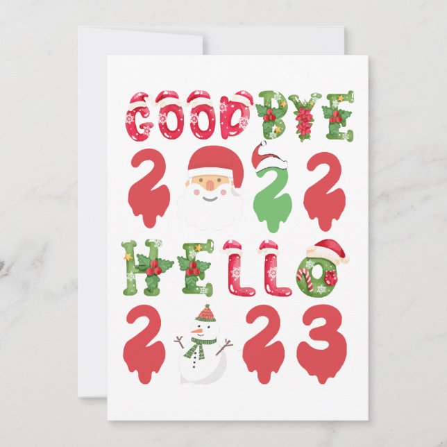 Convites Goodbye 2022 Hello 2023 Happy New Year Christmas  (Frente)