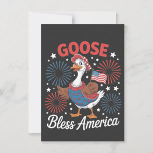Convites Goose Bless America Goose Bird Quarto De Julho