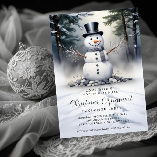 Convites Gorgeous Snowman Frosted Forest Ornament Exchange