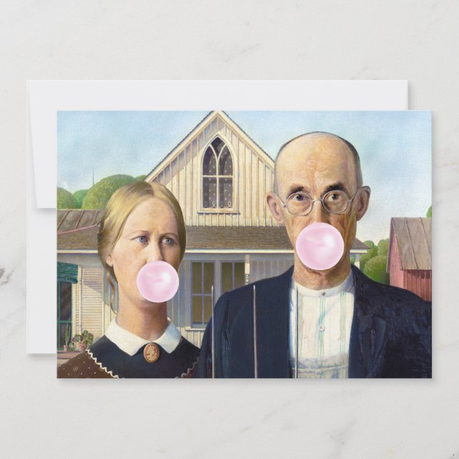 Convites Gothic Americano Grant Wood    (Frente)