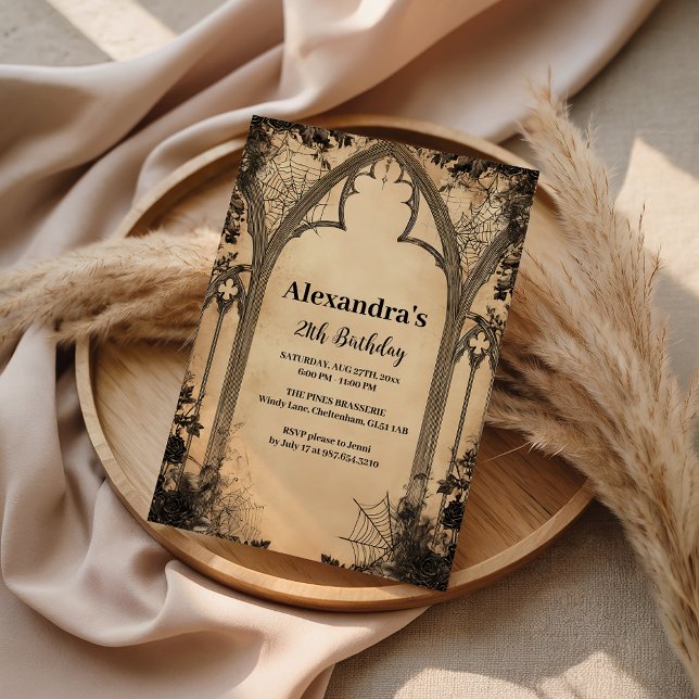 Convites Gothic Arch Midnight Birthday (Criador carregado)