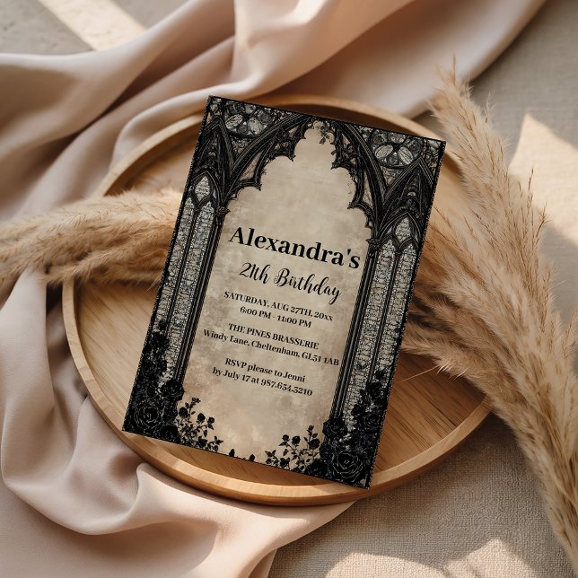 Convites Gothic Chandelier Midnight Birthday (Criador carregado)